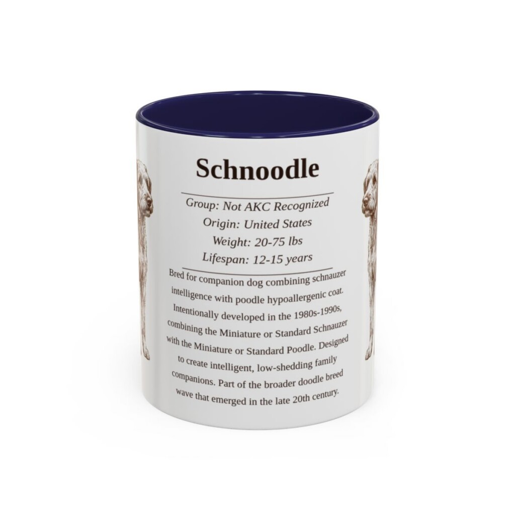 11oz Schnoodle Mug, Navy, front view