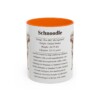 11oz Schnoodle Mug, Orange, front view