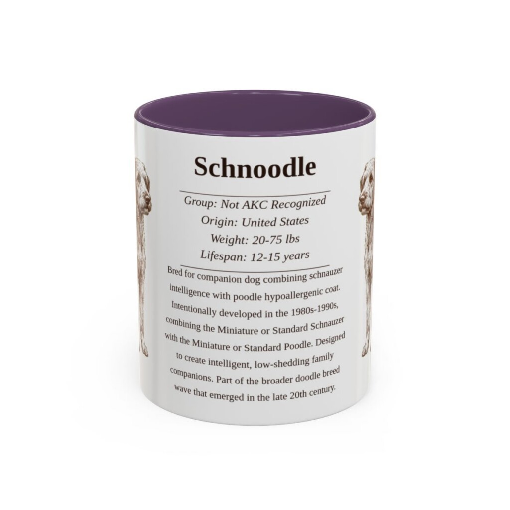 11oz Schnoodle Mug, Purple, front view