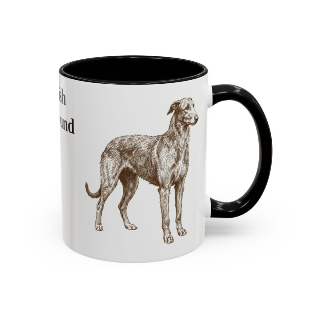 11oz Scottish Deerhound Mug, Black, right side view
