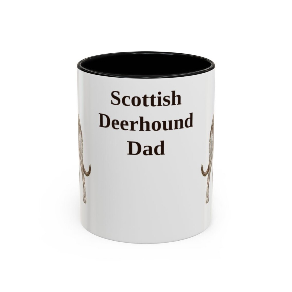 11oz Scottish Deerhound Dog Dad Mug, Black, front view