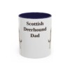 11oz Scottish Deerhound Dog Dad Mug, Navy, front view