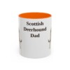 11oz Scottish Deerhound Dog Dad Mug, Orange, front view