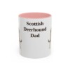 11oz Scottish Deerhound Dog Dad Mug, Pink, front view