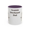 11oz Scottish Deerhound Dog Dad Mug, Purple, front view