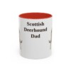 11oz Scottish Deerhound Dog Dad Mug, Red, front view
