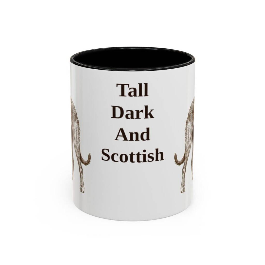 11oz-scottish-deerhound-mug-humor-black-front 11oz Funny Scottish Deerhound Mug, Black, front view