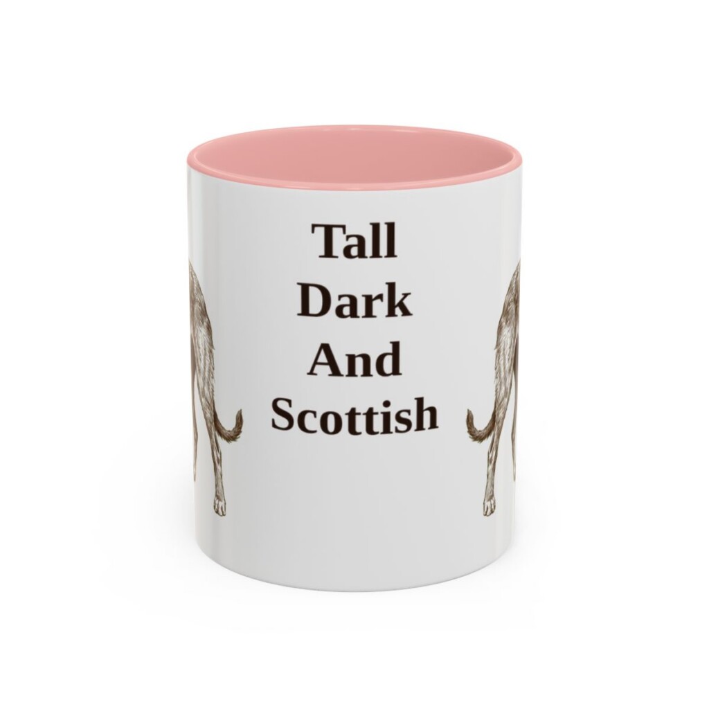 11oz-scottish-deerhound-mug-humor-pink 11oz Funny Scottish Deerhound Mug, Pink, front view