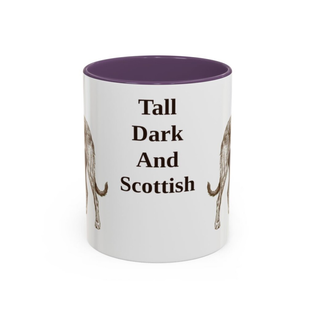 11oz-scottish-deerhound-mug-humor-purple 11oz Funny Scottish Deerhound Mug, Purple, front view
