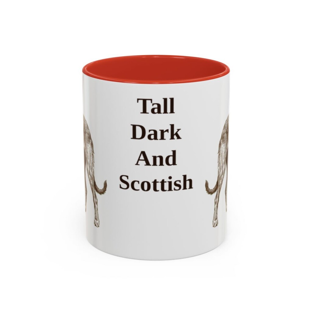 11oz-scottish-deerhound-mug-humor-red 11oz Funny Scottish Deerhound Mug, Red, front view