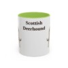 11oz Scottish Deerhound Mug, Light Green, front view