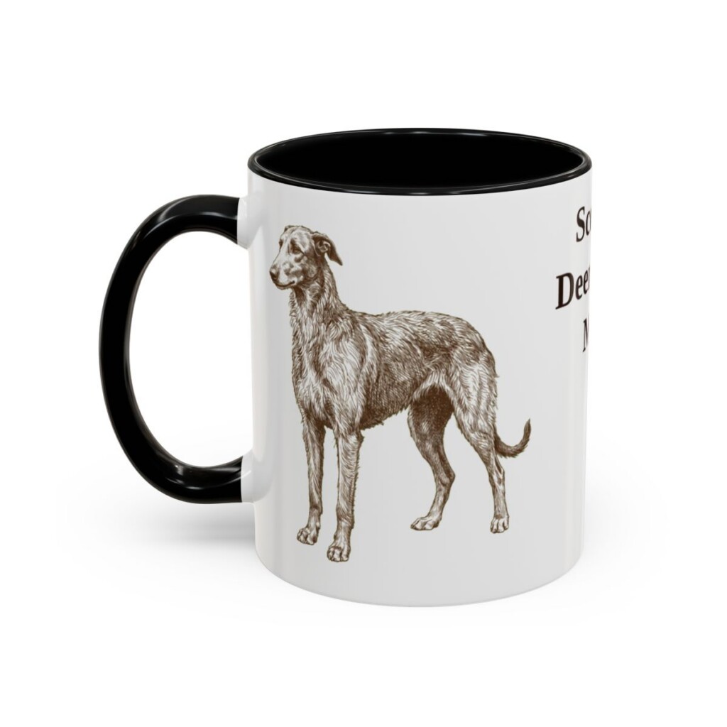 11oz Scottish Deerhound Dog Mom Mug, Black, left side view