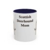 11oz Scottish Deerhound Dog Mom Mug, Navy, front view