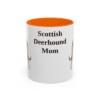 11oz Scottish Deerhound Dog Mom Mug, Orange, front view