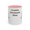 11oz Scottish Deerhound Dog Mom Mug, Pink, front view