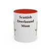 11oz Scottish Deerhound Dog Mom Mug, Red, front view