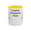 11oz Scottish Deerhound Dog Mom Mug, Yellow, front view