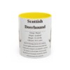 11oz Scottish Deerhound Mug, Yellow, front view