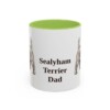 11oz Sealyham Terrier Dog Dad Mug, Light Green, front view