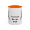 11oz Sealyham Terrier Dog Dad Mug, Orange, front view