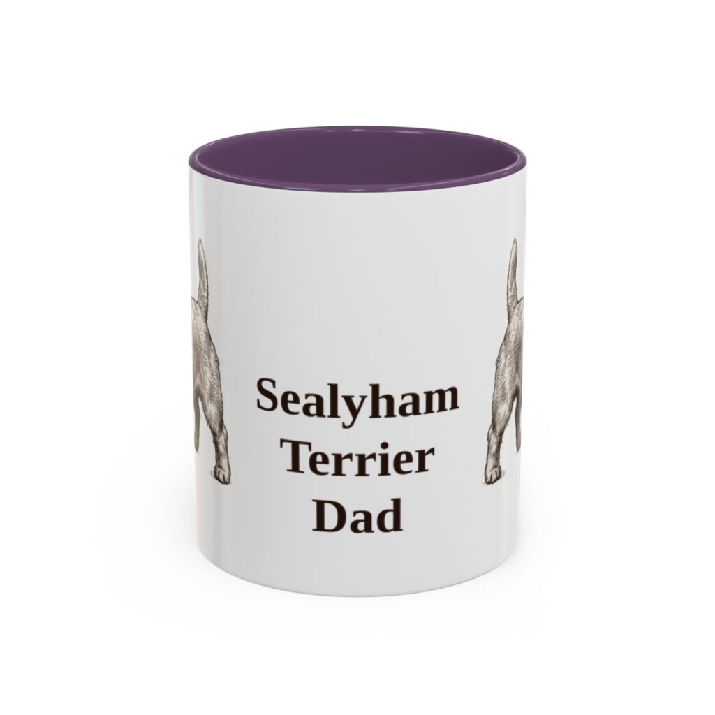 11oz Sealyham Terrier Dog Dad Mug, Purple, front view