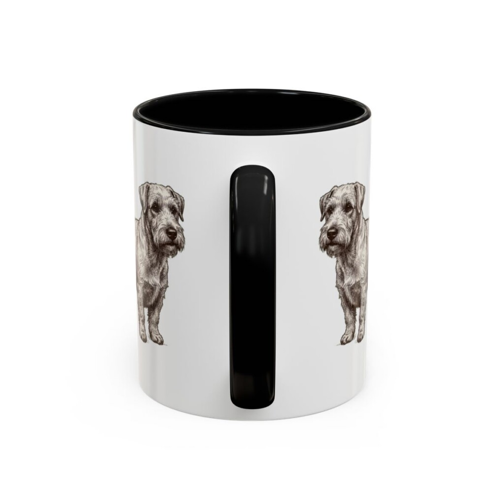 11oz Sealyham Terrier Latin Mug, Black, back view