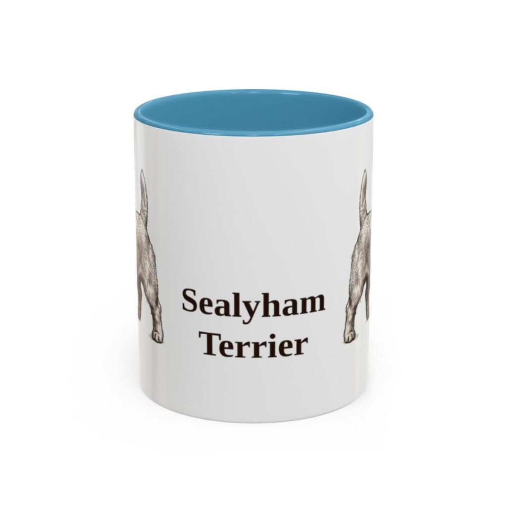 11oz Sealyham Terrier Mug, Light Blue, front view
