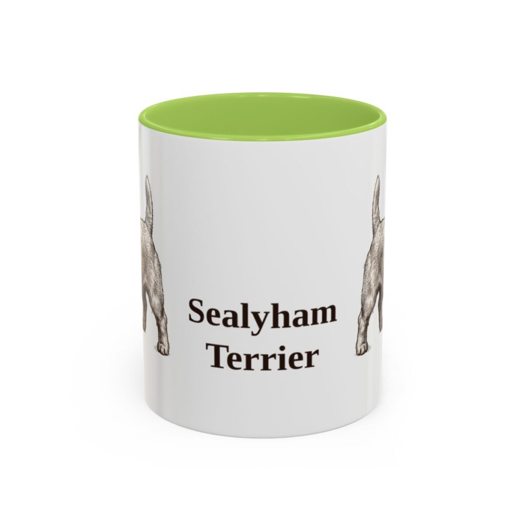 11oz Sealyham Terrier Mug, Light Green, front view