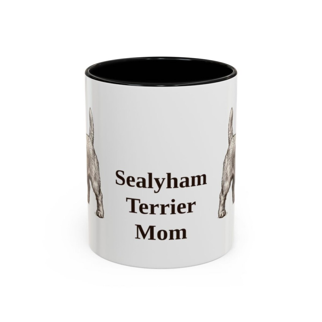 11oz Sealyham Terrier Dog Mom Mug, Black, front view
