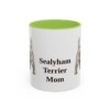 11oz Sealyham Terrier Dog Mom Mug, Light Green, front view