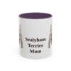 11oz Sealyham Terrier Dog Mom Mug, Purple, front view