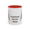 11oz Sealyham Terrier Dog Mom Mug, Red, front view