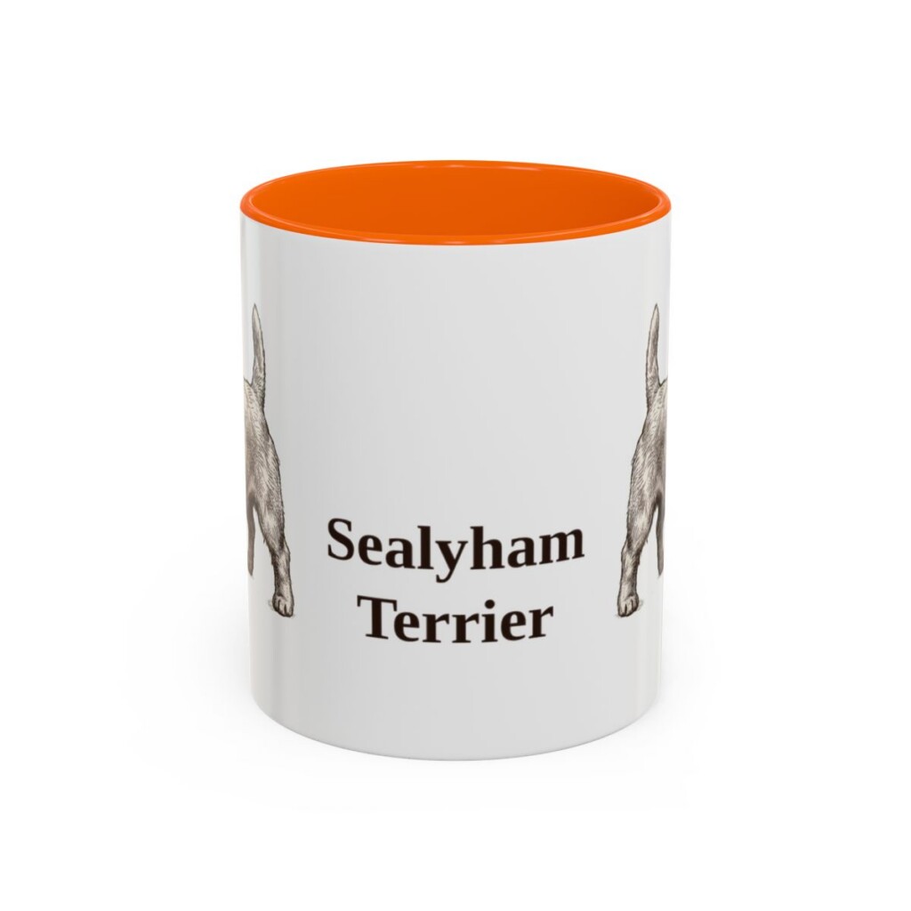 11oz Sealyham Terrier Mug, Orange, front view