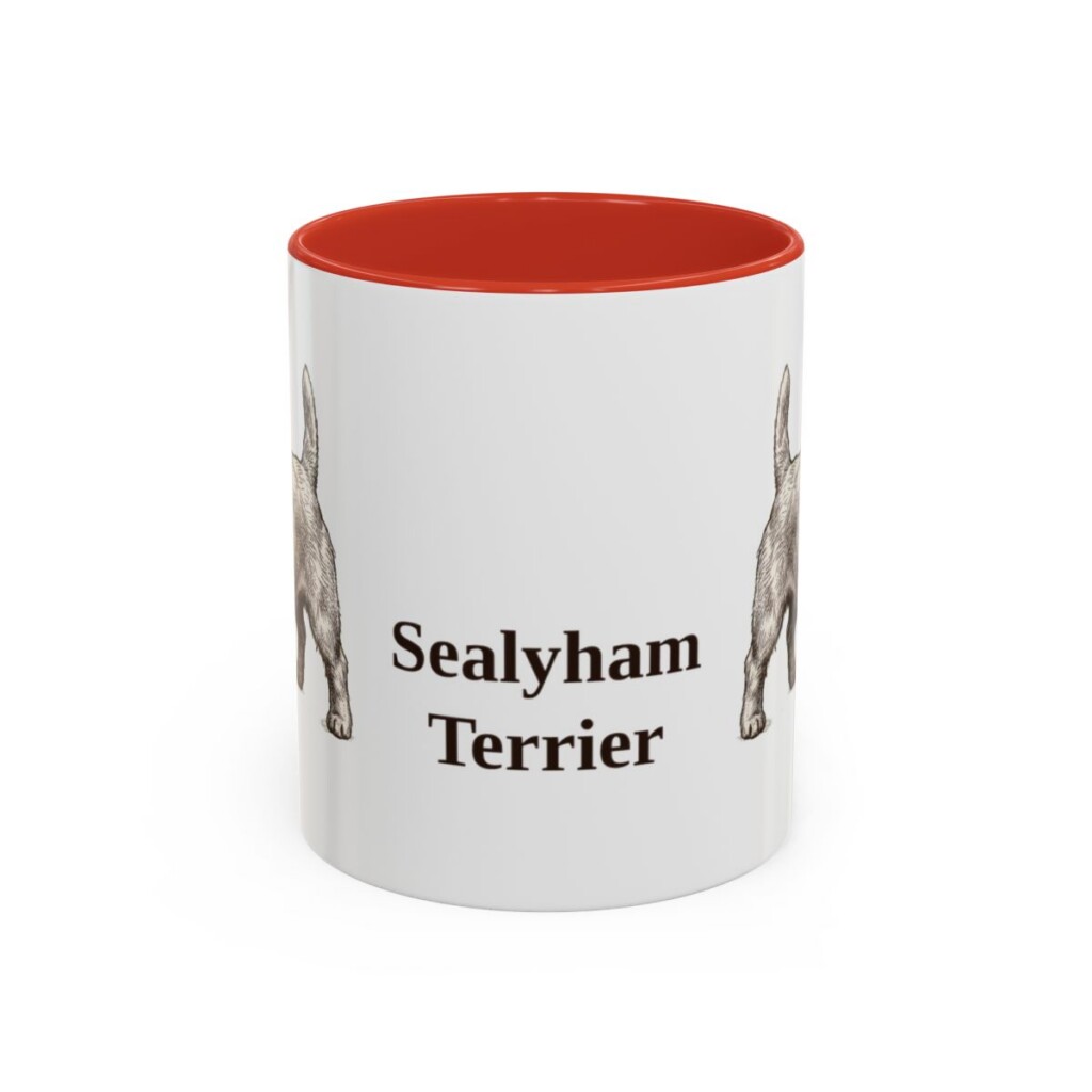 11oz Sealyham Terrier Mug, Red, front view