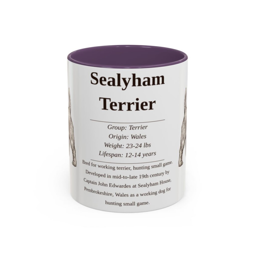 11oz Sealyham Terrier Mug, Purple, front view