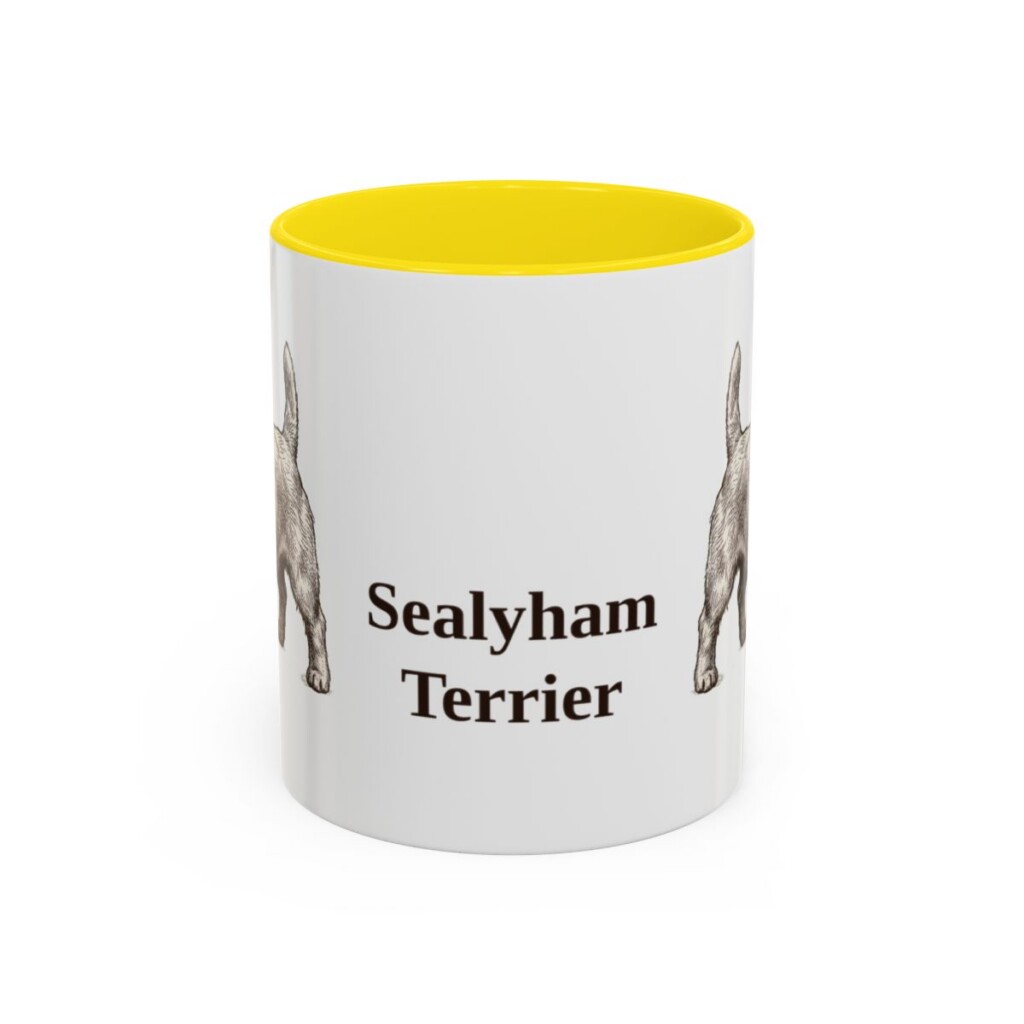 11oz Sealyham Terrier Mug, Yellow, front view