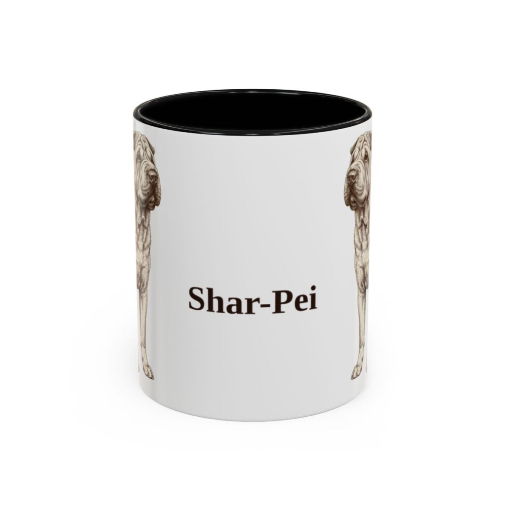 11oz Shar-Pei Mug, Black, front view