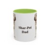 11oz Shar-Pei Dog Dad Mug, Light Green, front view