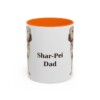 11oz Shar-Pei Dog Dad Mug, Orange, front view