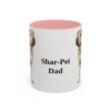 11oz Shar-Pei Dog Dad Mug, Pink, front view