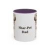 11oz Shar-Pei Dog Dad Mug, Purple, front view