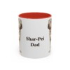 11oz Shar-Pei Dog Dad Mug, Red, front view
