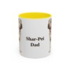 11oz Shar-Pei Dog Dad Mug, Yellow, front view