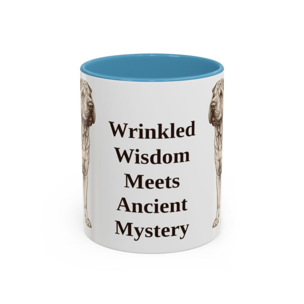 11oz Funny Shar-Pei Mug, Light Blue, front view