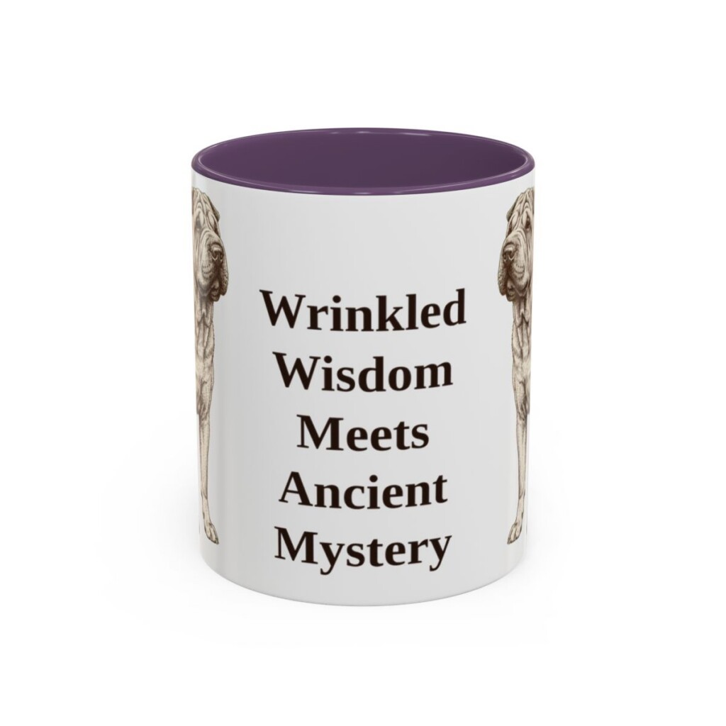 11oz Funny Shar-Pei Mug, Purple, front view