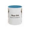 11oz Shar-Pei Latin Mug, Light Blue, front view