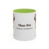11oz Shar-Pei Latin Mug, Light Green, front view