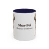 11oz Shar-Pei Latin Mug, Navy, front view