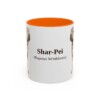 11oz Shar-Pei Latin Mug, Orange, front view