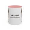11oz Shar-Pei Latin Mug, Pink, front view